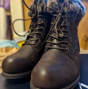 Lane Bryant Cozy Brown Fur-Lined Boots